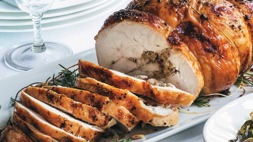 Turkey Roulade with Sausage Cornbread Stuffing